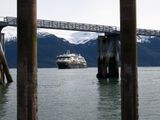 MS Roald Amundsen seen close to the jetty