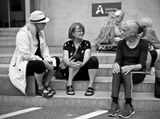 Chat on the stairs