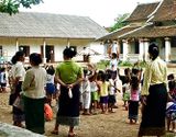 Morning exercises at a Luang Prabang primary school