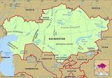 Map of Kazakhstan with the star indicating Almaty.