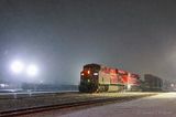 CP Freight Train In Predawn Snowstorm 90D45379