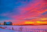 Winter Sunrise Beyond Old Barn 90D48886-90