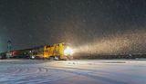 The 6:22 VIA Rail Train 41 Torontobound In Snow Flurry Before Dawn 90D52635