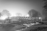 Duck Island Footbridge On A Foggy Night 90D60047-51BW