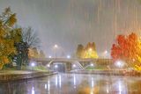 Beckwith Street Bridge On A Snowy Autumn Night 90D91098