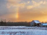 Sundog At Sunrise Beyond Old Barn DSCN156980