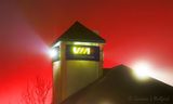 VIA Rail Station Tower In Night Fog 90D104925
