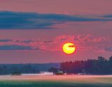 Sunrise Beyond Distant Ground Fog 90D119100-4