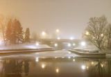 Beckwith Street Bridge On A Foggy Night 90D134494
