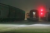 VIA Rail Train 41 Departing In Snowstorm 90D138278