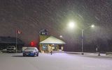 VIA Rail Station In Night Snow 90D140494