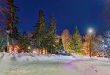 Confederation Drive Snowbanks At Night 90D141798
