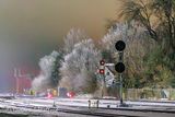 Ice Storm Leftovers Beside Rail Yard 90D148582