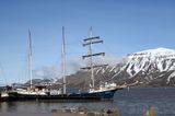 Arctic sailing ship in Longyearbyen Harbour
