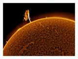 The Sun in Hydrogen Alpha with Solar Prominence