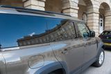 Buxton Crescent reflected in a Land Rover Defender