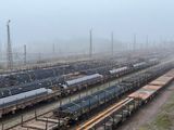Steel profiles loaded onto carriages