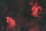 Lobster nebula NGC 6357, Cats Paw nebula NGC 6334