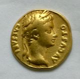 2000 year old gold Caesar Augustus coin 