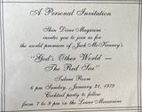 Invitation to the premiere of Gods other World, the Red Sea, DEMA 1979