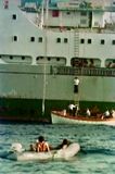 Rescuing Lara crew aground at Jackson reef 1980