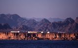 Town of Ofira overlooking the Red Sea with Sinai mountains in the background. 