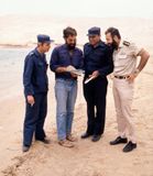1982 reviewing diving site maps with Israeli and Egyptian officers