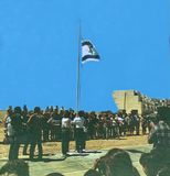 Lowering the flag April 1982