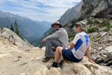 Steve and Jeremiah climbing up to Spider Gap