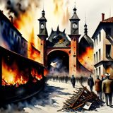 The Firebombing Of Dresden Watercolor