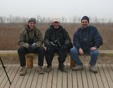 Richard Carden, Brian Jones and myself on a very cold day in China.
