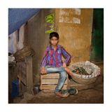 The young  vegetable vendor, Varanasi