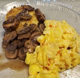Polenta Cubes With Mushroom Sauce