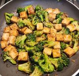 Fried Crispy Tofu and Broccoli
