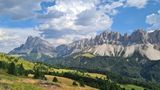 Starting from the town of Brixen there are early views of the Dolomites - the Odles range