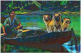 Dogs in a Boat