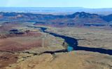 High Final into Marble Canyon airstrip, Five Mile Point, Historic Navajo Bridge, Johnson Point, Colorado River, Lees Ferry, Ec
