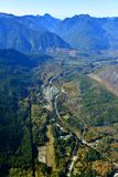 Town of Skykomish and Skykomish Airport,South Fork Skykomish River, Stevens Pass Highway US 2, Temple Mtn, Crosby Mtn, McClain P