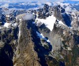 Fresh Snow on Chimney Rock, Chimney Glacier, Lemah Meadow, Lemah Creek, Cascade Mountains, Washington 325a 