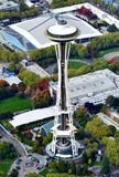 Space Needle, Howard S. Wright Memorial Fountain, Chihuly Garden and Glass, Seattle Childrens Museum, Climate Pledge Arena. Sea