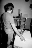 Feeding a Reel of Film onto the Upper Table