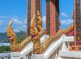 Wat Khosit Wihan Phra Ubosot Naga Guardians (DTHP0578)