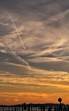 Contrail, sunset