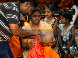 Toddler getting his head shaven