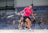 Nicol David (Malaysia) v Omneya Abdel Kawy (Egypt) crimson/black 