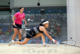 Nicol David (Malaysia) v Omneya Abdel Kawy (Egypt) crimson/black 