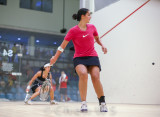 Nicol David (Malaysia) v Omneya Abdel Kawy (Egypt) crimson/black 