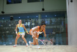 Dipika Pallikal (India) v Jenny Duncalf (England) blue/yellow