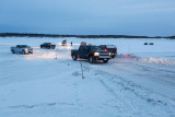 Traffic on the road across the ice to Moose Factory 2013 January 25th.