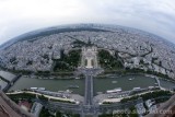 Fisheye: Paris, France - view from the Eiffel Tower